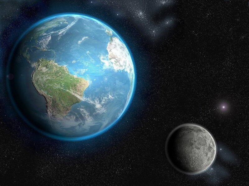 Картинка Земля и Луна