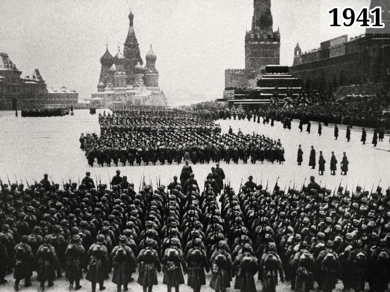 Фото военный парад на Красной площади 7 ноября 1941 года