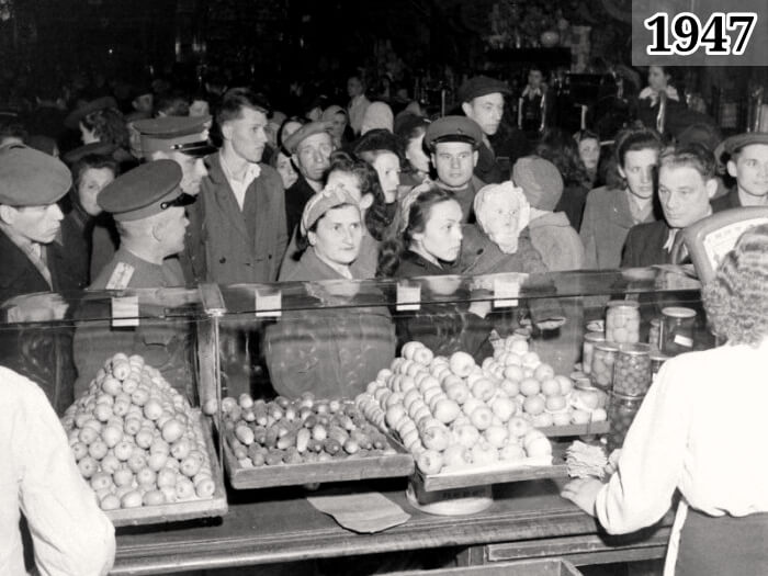 Фото в продуктовой магазине Москва 1947 год