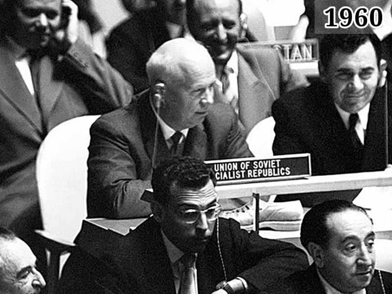 Фото Хрущёв с ботинком на заседании 15-й Генассамблеи ООН 1960 год