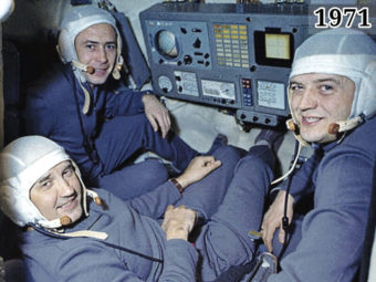 Фото экипаж корабля Союз-11 Пацаев, Добровольский, Волков 1971