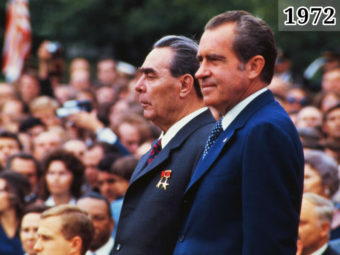 Фото Ричард Никсон и Леонид Брежнев в Москве
