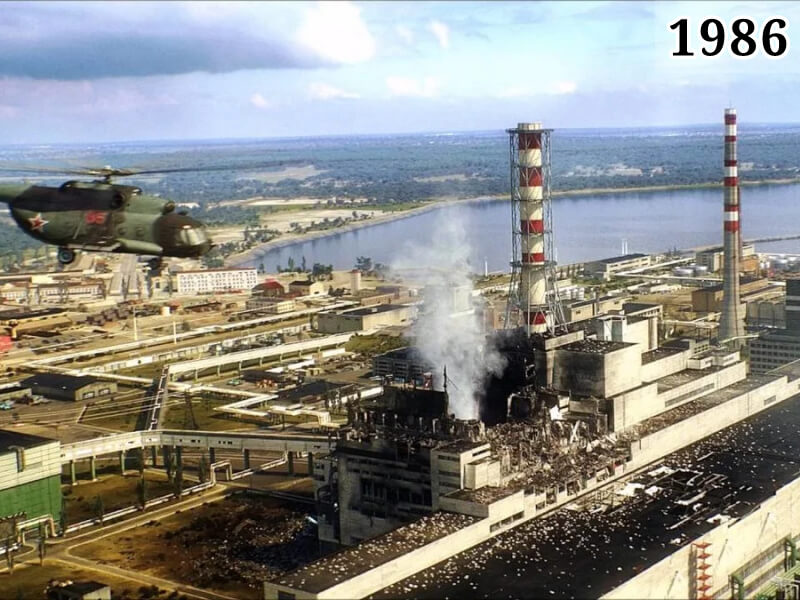 Фото разрушенный энергоблок Чернобыльской атомной электростанции 1986 год
