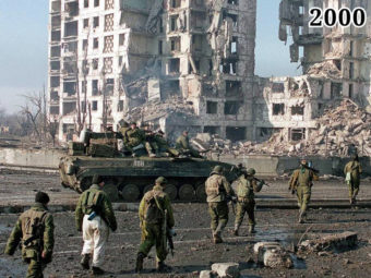Фото военнослужащие федеральных сил. Грозный, 1999-2000 г.