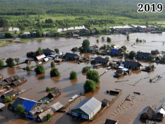 Фото Тулун во время наводнения 2019 год