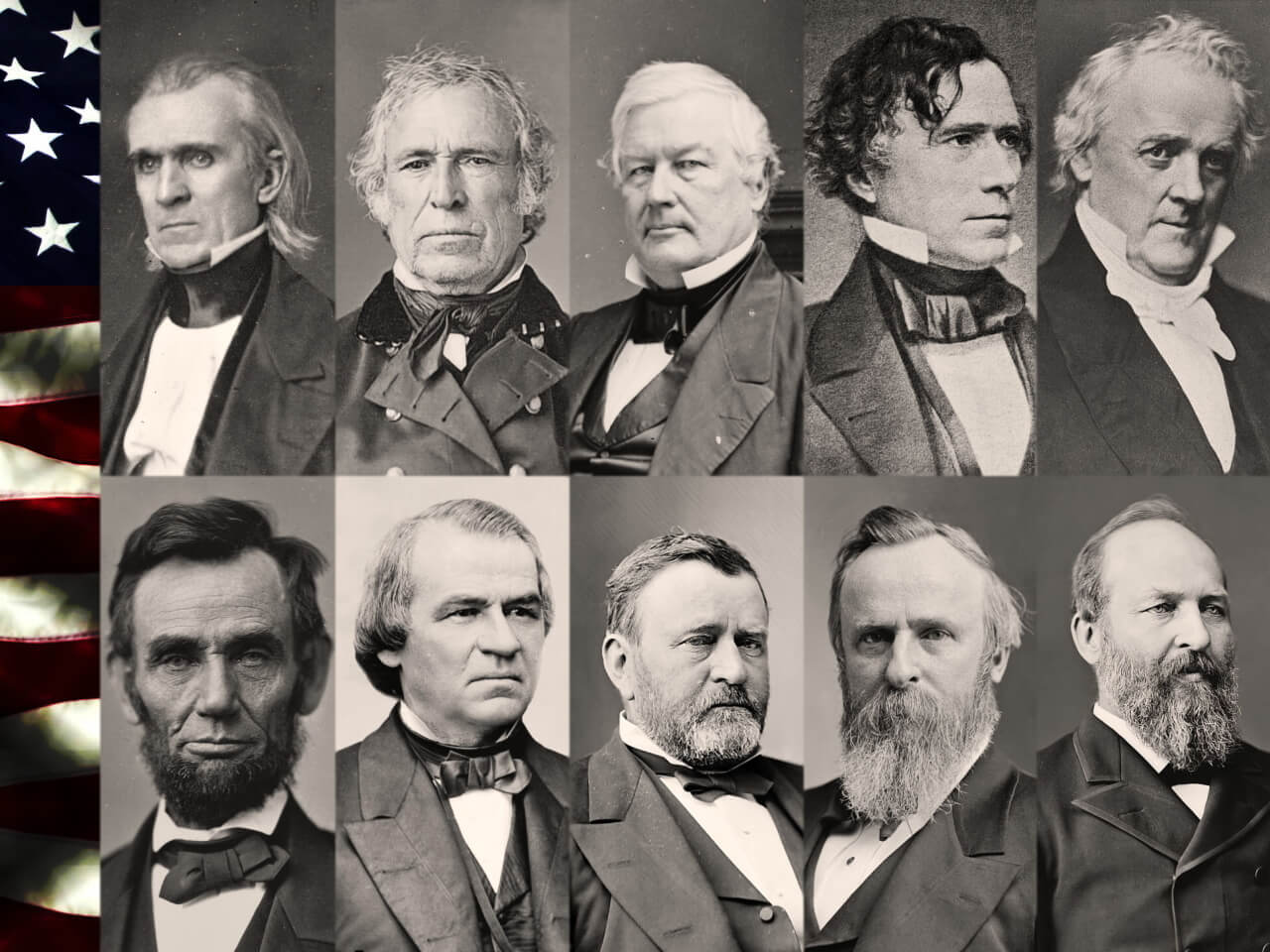 Портреты Президентов США от 11 до 20