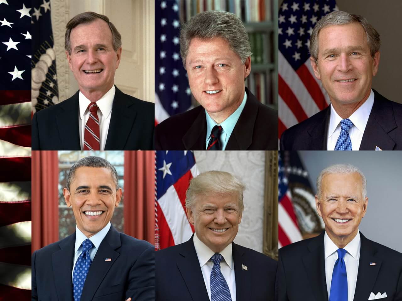 Портреты Президентов США от 41 до 50