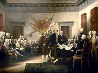 Картина Джона Трамбулла представление Конгрессу "Декларации независимости"